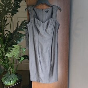 XOXO Gray Sheath Dress Sweetheart Neckline Sleeveless